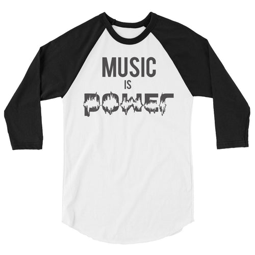 MUSIC IS POWER 3/4 sleeve classic baseball shirt