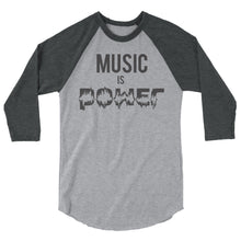 MUSIC IS POWER 3/4 sleeve classic baseball shirt