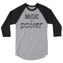 MUSIC IS POWER 3/4 sleeve classic baseball shirt